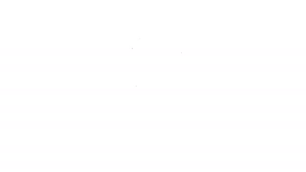 Ligne noire Icône du drapeau isolé sur fond blanc. Marqueur de position symbole. Animation graphique de mouvement vidéo 4K — Video