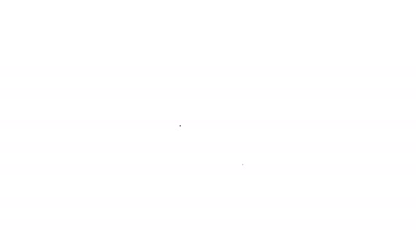 Icono de pin de mapa de línea negra aislado sobre fondo blanco. Navegación, puntero, ubicación, mapa, GPS, dirección, lugar, brújula, concepto de búsqueda. Animación gráfica de vídeo 4K — Vídeo de stock