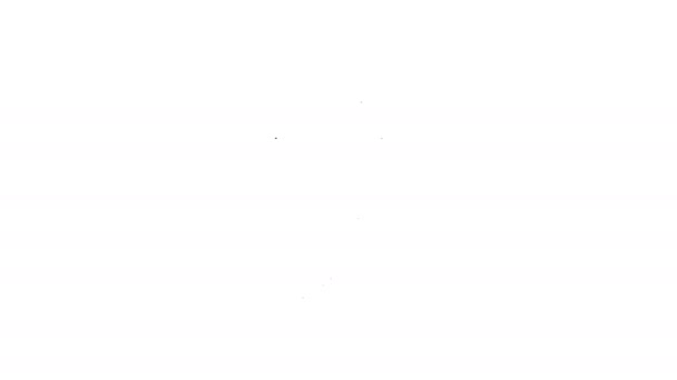 Schwarze Linie Stoppschild-Symbol isoliert auf weißem Hintergrund. Verkehrsordnungswidriges Stoppzeichen. 4K Video Motion Grafik Animation — Stockvideo