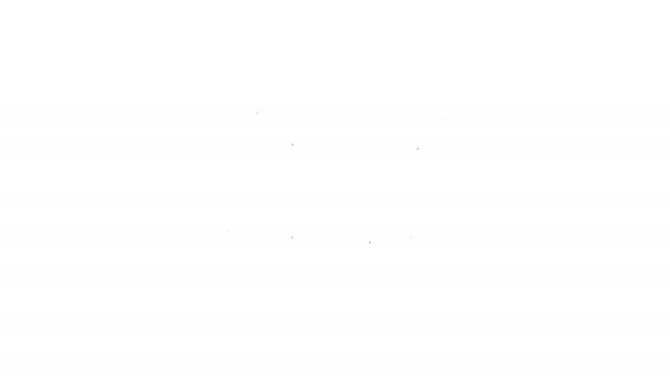 Línea negra Infografía del icono de navegación del mapa de la ciudad aislado sobre fondo blanco. Diseño de concepto de interfaz de aplicación para computadora portátil. Concepto de geolocalización. Animación gráfica de vídeo 4K — Vídeos de Stock