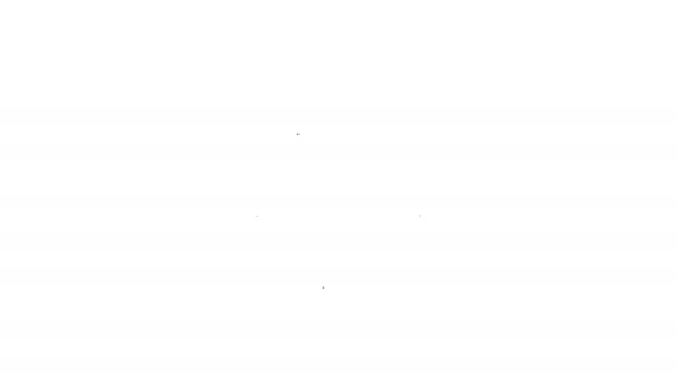 Zwarte lijn Kaart pin pictogram geïsoleerd op witte achtergrond. Navigatie, wijzer, locatie, kaart, GPS, richting, plaats, kompas, zoekconcept. 4K Video motion grafische animatie — Stockvideo