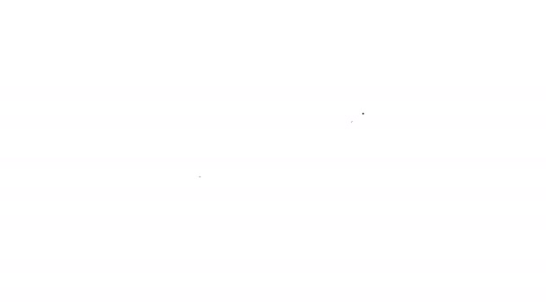 Černá čára Gps zařízení s ikonou mapy izolované na bílém pozadí. Grafická animace pohybu videa 4K — Stock video