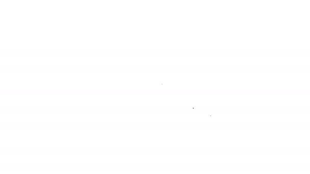Ligne noire Icône vidéo de lecture en ligne isolé sur fond blanc. Ordinateur portable et bande de film avec panneau de lecture. Animation graphique de mouvement vidéo 4K — Video