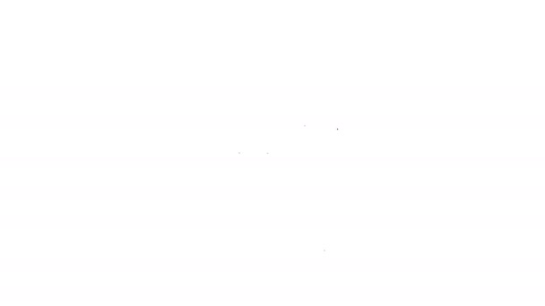 Черная линия Tripod значок изолирован на белом фоне. Видеографическая анимация 4K — стоковое видео