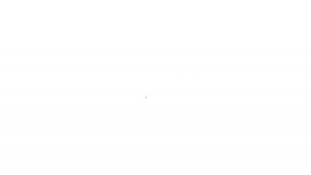 Ligne noire Retro icône de caméra de cinéma isolé sur fond blanc. Caméra vidéo. Panneau de film. Projecteur de film. Animation graphique de mouvement vidéo 4K — Video