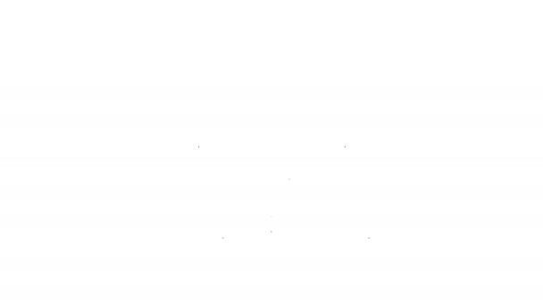 Ligne noire Home stéréo avec deux haut-parleurs s icône isolée sur fond blanc. Système musical. Animation graphique de mouvement vidéo 4K — Video