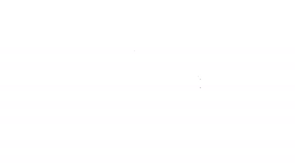 白の背景に隔離されたブラックライン3Dシネマグラスアイコン。4Kビデオモーショングラフィックアニメーション — ストック動画