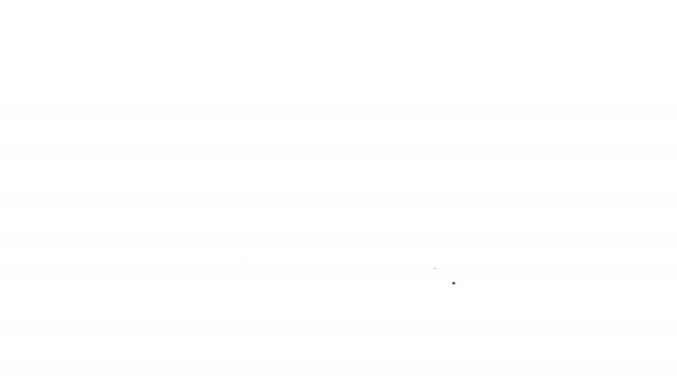 Czarna linia Gry online ikona wideo izolowane na białym tle. Pasek z tabliczką. 4K Animacja graficzna ruchu wideo — Wideo stockowe
