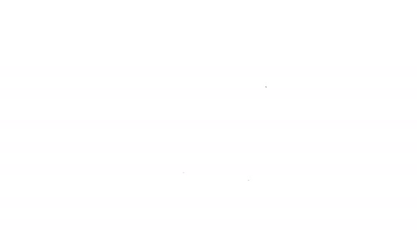 Черная линия Кино трофей значок изолирован на белом фоне. Иконка премии Академии. Фильмы и киносимвол. Видеографическая анимация 4K — стоковое видео