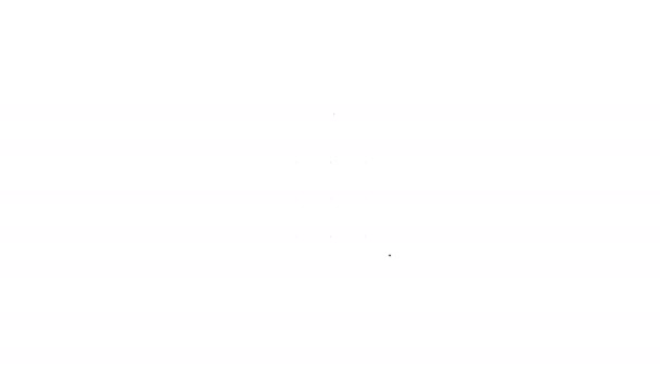 Línea negra Icono de protección de teléfono móvil y contraseña gráfica aislado sobre fondo blanco. Seguridad, acceso personal, autorización del usuario. Animación gráfica de vídeo 4K — Vídeo de stock