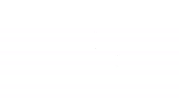 Черная линия Цифровой замок двери с беспроводной технологией для разблокировки значок изолирован на белом фоне. Знак дверной ручки. Безопасность умный дом. Видеографическая анимация 4K — стоковое видео
