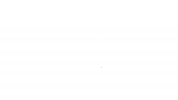 Svart linje Dörrhandtag ikon isolerad på vit bakgrund. Dörrlås. 4K Video motion grafisk animation — Stockvideo
