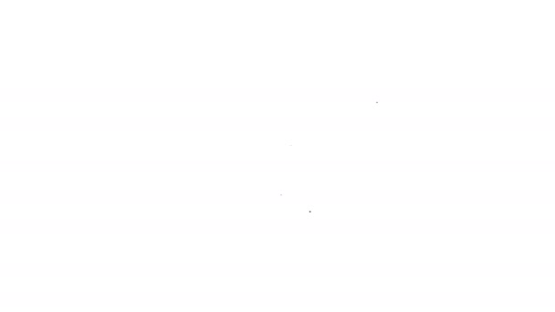 Černá čára Dům pod ochranou ikona izolované na bílém pozadí. Domů a zamknout. Ochrana, bezpečnost, ochrana, obrana, obrana. Grafická animace pohybu videa 4K — Stock video