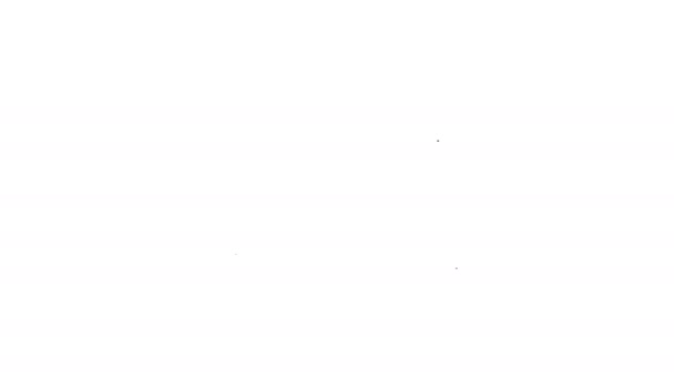 Czarna linia Zamek rowerowy w kształcie litery U ikona przemysłowa izolowana na białym tle. 4K Animacja graficzna ruchu wideo — Wideo stockowe