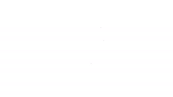 Schwarze Linie Schloss und Schlüsselsymbol isoliert auf weißem Hintergrund. Vorhängeschloss. Sicherheit, Sicherheit, Schutz, Privatsphäre. 4K Video Motion Grafik Animation — Stockvideo