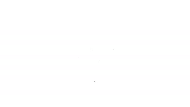 Zwarte lijn Klok 24 uur pictogram geïsoleerd op witte achtergrond. De hele dag cyclisch icoon. 24 uur service symbool. 4K Video motion grafische animatie — Stockvideo