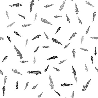 Siyah Formula 1 yarış arabası ikonu beyaz arka planda izole edilmiş. Vektör İllüstrasyonu