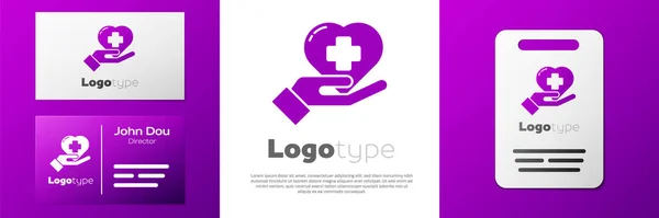 Καρδιά Λογότυπου Ένα Σταυρό Εικονίδιο Που Απομονώνεται Λευκό Φόντο Πρώτες — Διανυσματικό Αρχείο