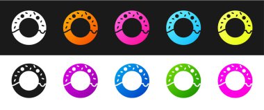 Siyah ve beyaz arkaplanda izole edilmiş tatlı jöleli donut. Vektör İllüstrasyonu