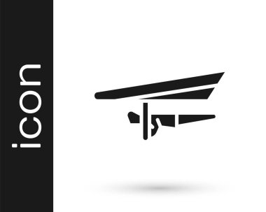 Gri Askılı planör simgesi beyaz arkaplanda izole edildi. Olağanüstü bir spor. Vektör İllüstrasyonu