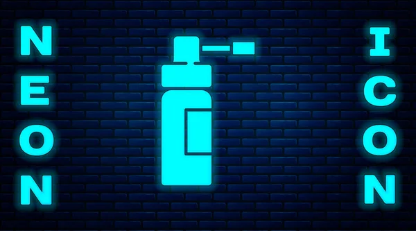 Gloeiende Neon Medische Fles Met Sproeier Spray Voor Behandeling Van — Stockvector