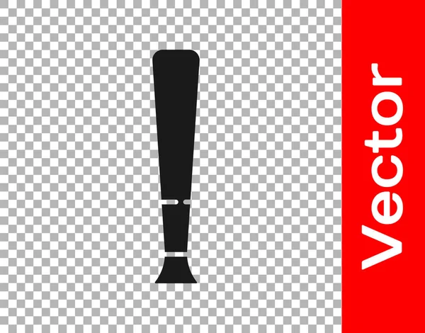 Black Baseball Bat Icon Isolated Transparent Background Sport Equipment Vector — Stock Vector