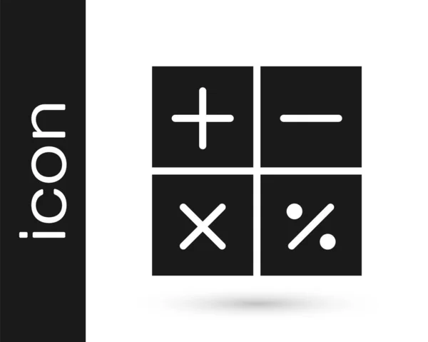 Icône Calculatrice Grise Isolée Sur Fond Blanc Symbole Comptable Calcul — Image vectorielle