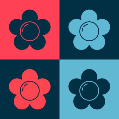 Pop Art Flower simgesi renk arkaplanında izole edildi. Vektör İllüstrasyonu