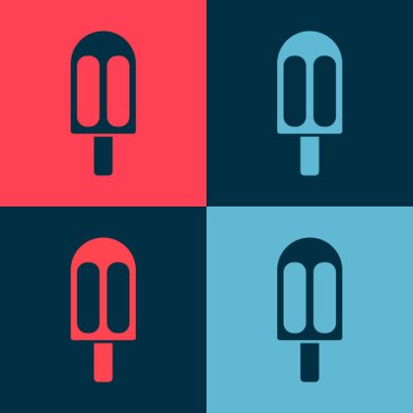 Pop Art Dondurma ikonu renk arkaplanında izole edilmiş. Güzel sembol. Vektör İllüstrasyonu