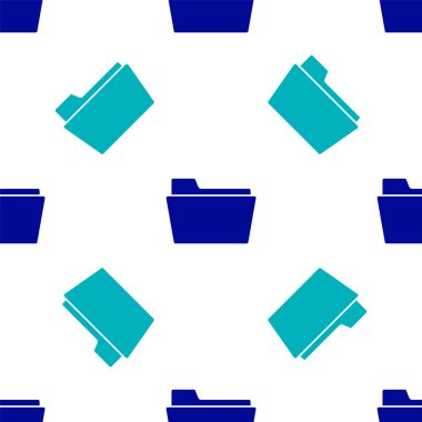 Mavi Belge klasörü simgesi beyaz arkaplanda izole edilmiş. Muhasebe klasörü sembolü. Muhasebe yönetimi. Vektör İllüstrasyonu