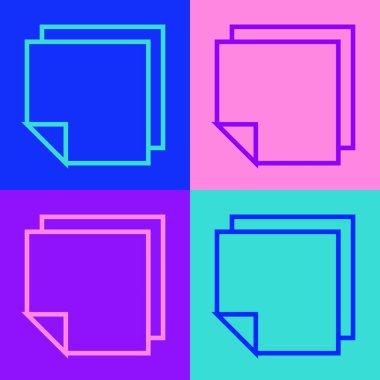 Pop Art Line Post etiket simgesi renk arkaplanında izole edildi. Mesaj veya mesaj için yeri olan yapışkan kasetler. Vektör İllüstrasyonu