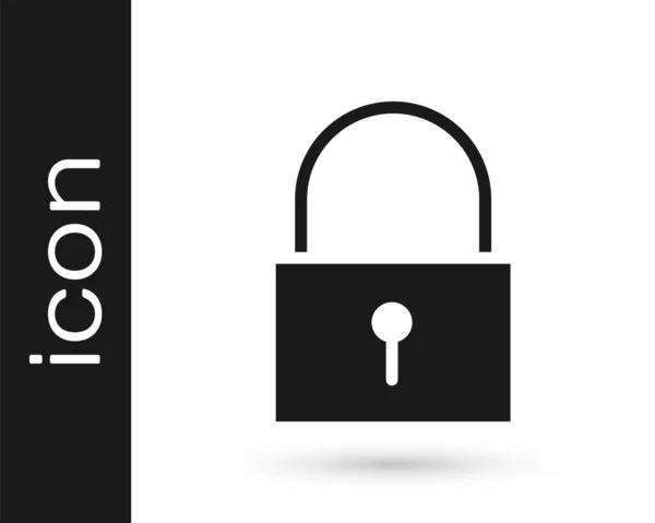 Ikona Grey Lock Odizolowana Białym Tle Znak Kłódki Bezpieczeństwo Ochrona — Wektor stockowy
