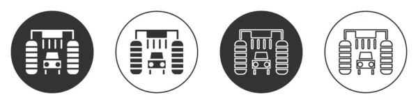 Schwarze Autowaschanlage Symbol Isoliert Auf Weißem Hintergrund Autowaschservice Und Wasserwolken — Stockvektor