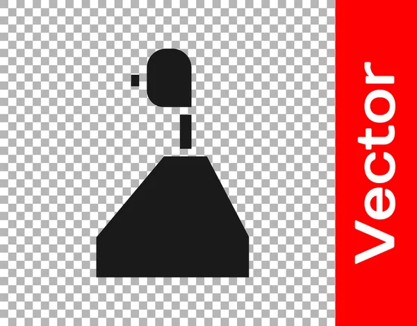Schwarzes Schaltwerk Symbol Isoliert Auf Transparentem Hintergrund Sendesymbol Vektorillustration — Stockvektor