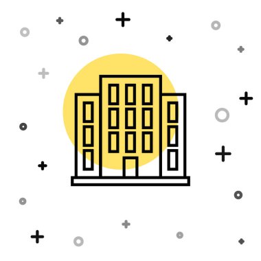 Beyaz arka planda siyah çizgi ev simgesi izole edildi. Ev sembolü. Rastgele dinamik şekiller. Vektör İllüstrasyonu