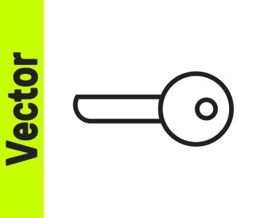 Beyaz arkaplanda siyah çizgi anahtar simgesi izole edildi. Vektör İllüstrasyonu