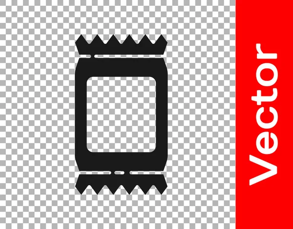 Black Fertilizer Bag Icon Isolated Transparent Background Vector Illustration — Stock Vector