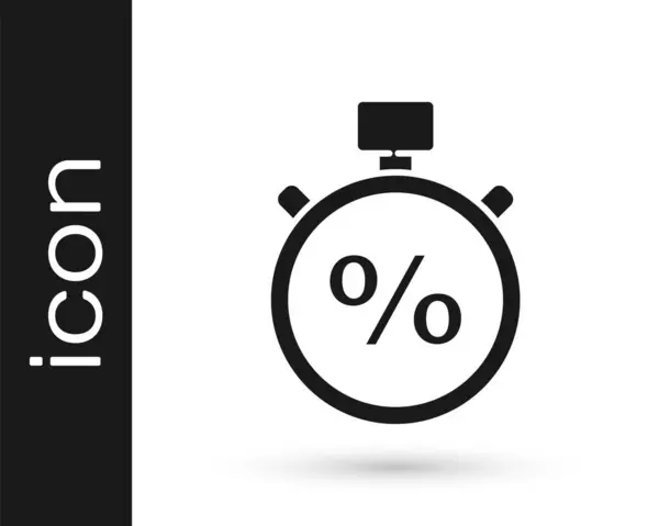 Γκρι Χρονόμετρο Και Ποσοστό Εικονίδιο Απομονώνονται Λευκό Φόντο Χρονόμετρο Εικονογράφηση — Διανυσματικό Αρχείο