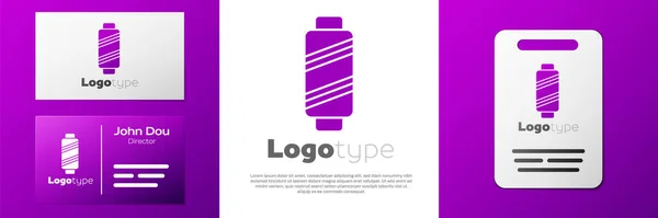 Logotype Sewing Thread Spool Icon Isolated White Background Yarn Spool — Stock Vector