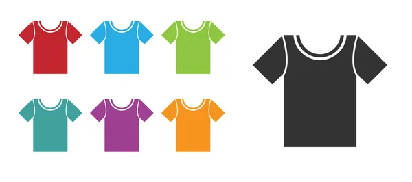 Camiseta Negra Icono Aislado Sobre Fondo Blanco Establecer Iconos Colores — Vector de stock