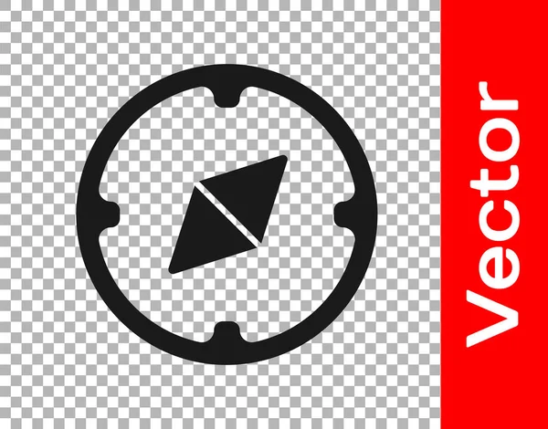 Ikona Black Compass Odizolowana Przezroczystym Tle Symbol Nawigacji Windrose Wiatr — Wektor stockowy