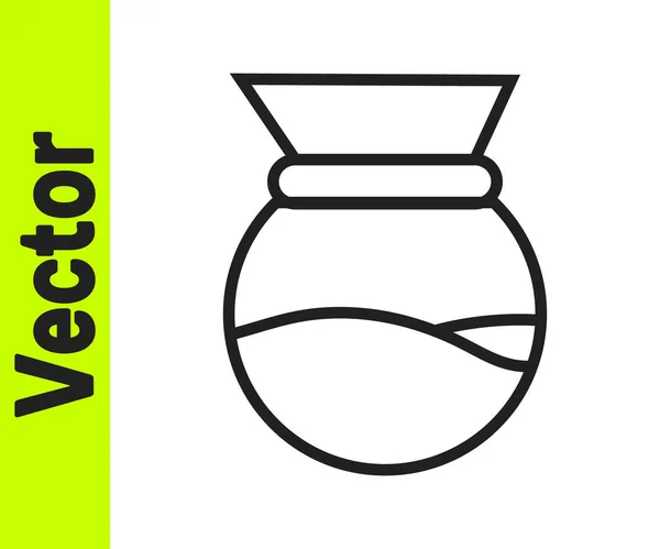 Icono Chemex Línea Negra Aislado Sobre Fondo Blanco Métodos Alternativos — Vector de stock