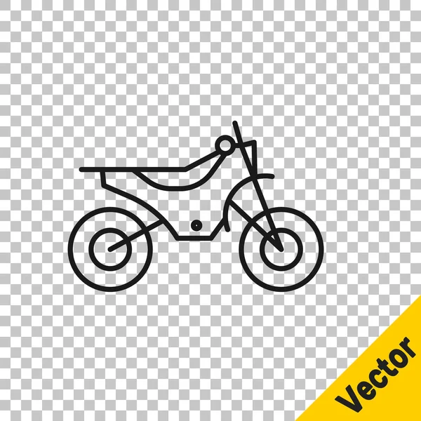 Bicicleta Montaña Línea Negra Icono Aislado Sobre Fondo Transparente Ilustración — Archivo Imágenes Vectoriales