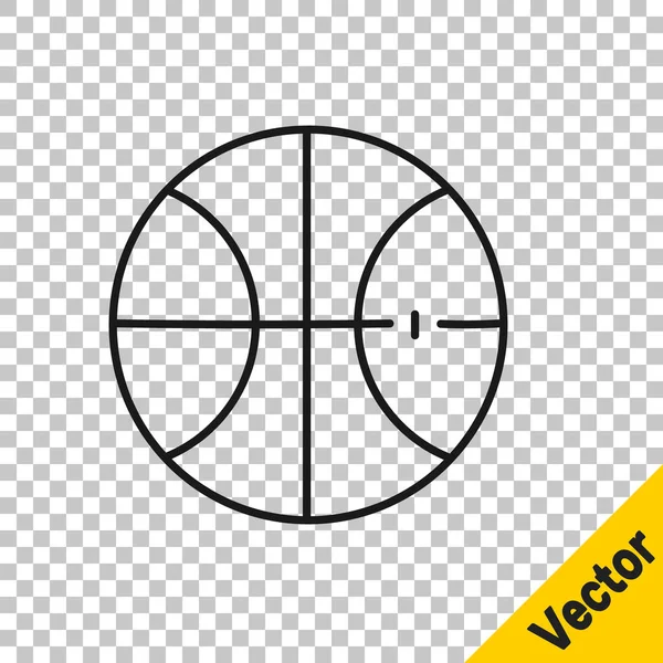 Black Line Basketball Ball Icon Isolated Transparent Background Sport Symbol — ストックベクタ