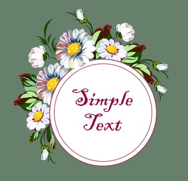 Lüks, yemyeşil çiçekler, kartpostal, etiket