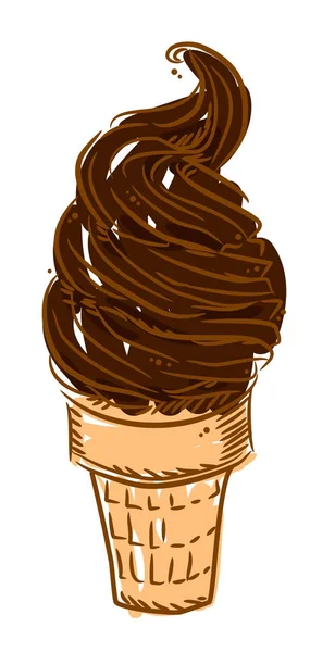 食欲をそそるアイス クリーム フリーハンド描画 落書き — ストックベクタ