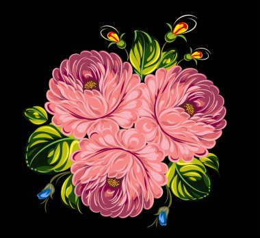 Lüks, yemyeşil çiçekler, kartpostal, etiket