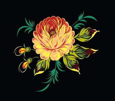 Lüks, yemyeşil çiçekler, kartpostal, etiket