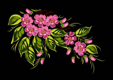 Lüks, yemyeşil çiçekler, kartpostal, etiket