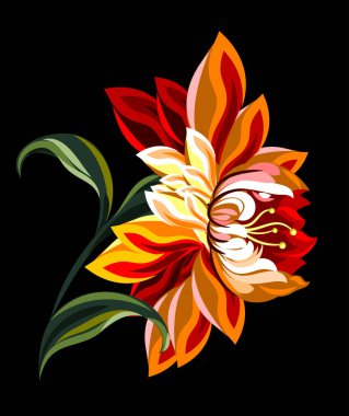 Lüks, yemyeşil çiçekler, kartpostal, etiket